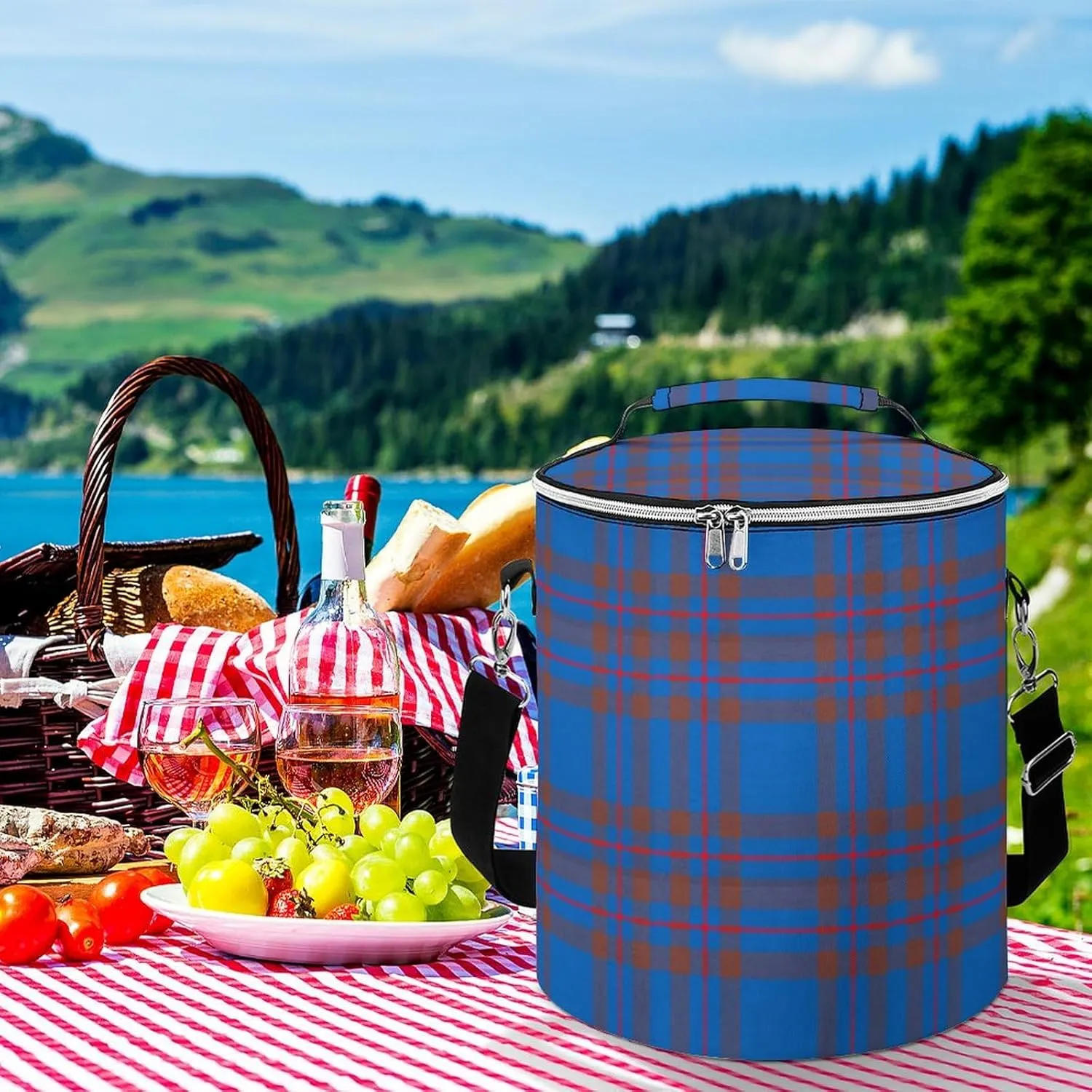 Clan Elliot Tartan Chiffon Large Capacity Cylindrical Camping Ice Pack Unisex