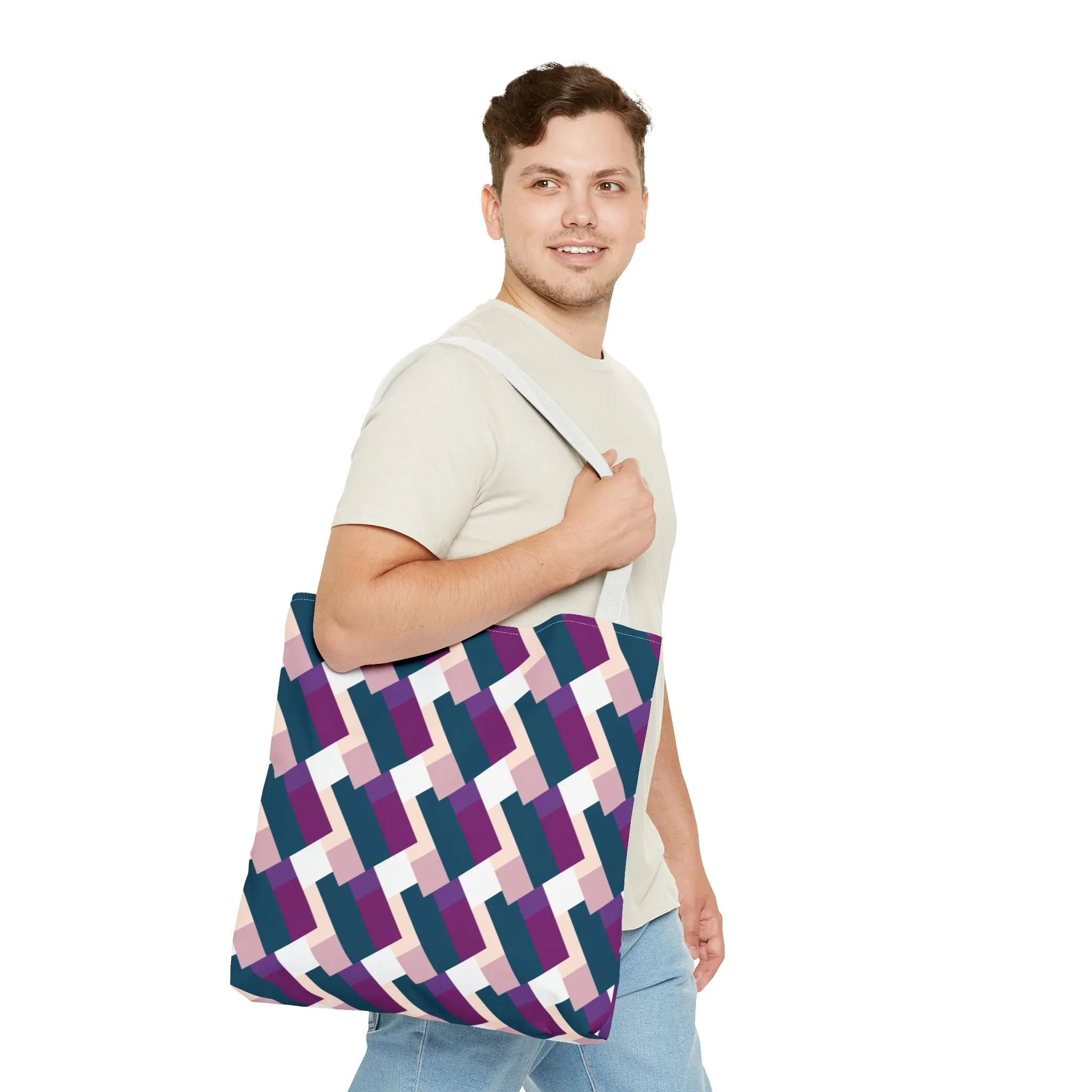 Classic Tote - Blue & Purple Pattern