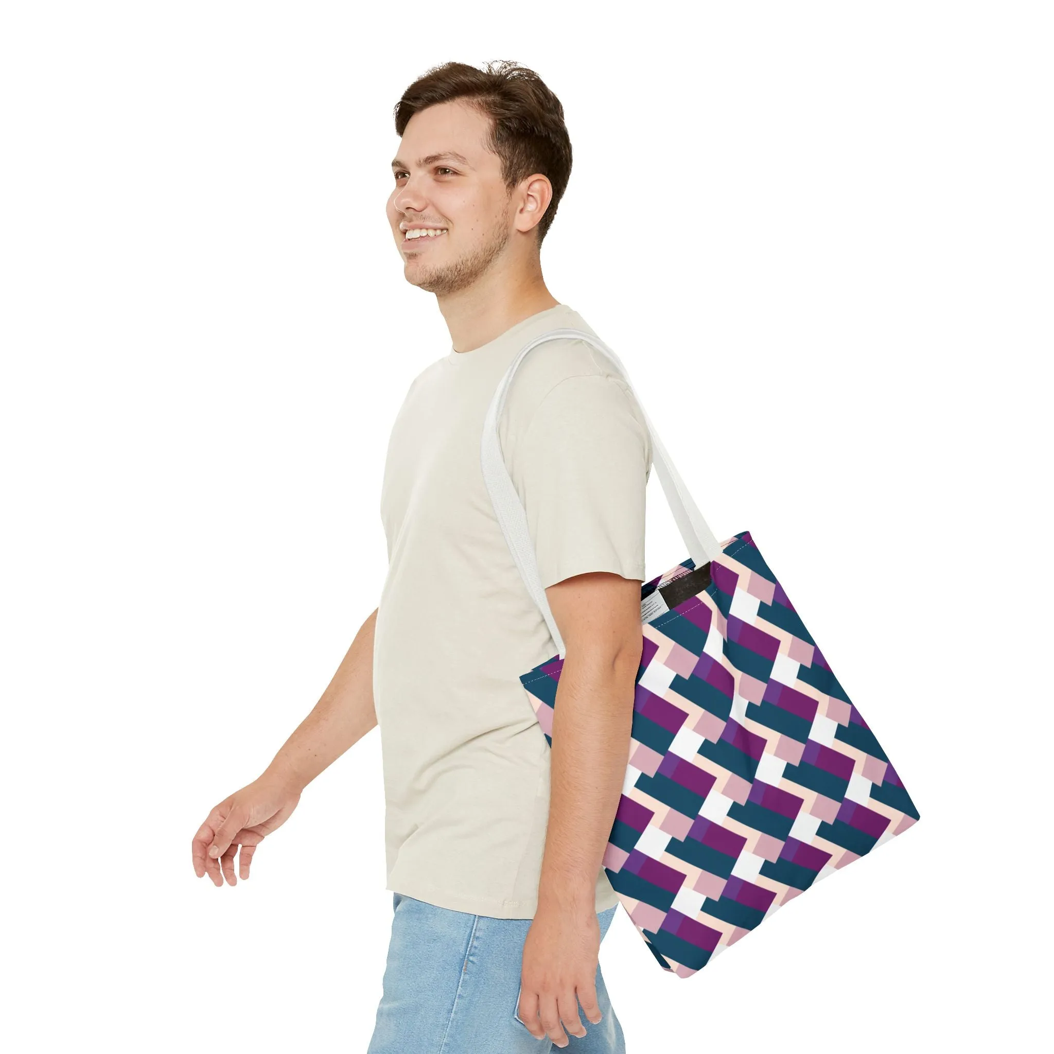 Classic Tote - Blue & Purple Pattern