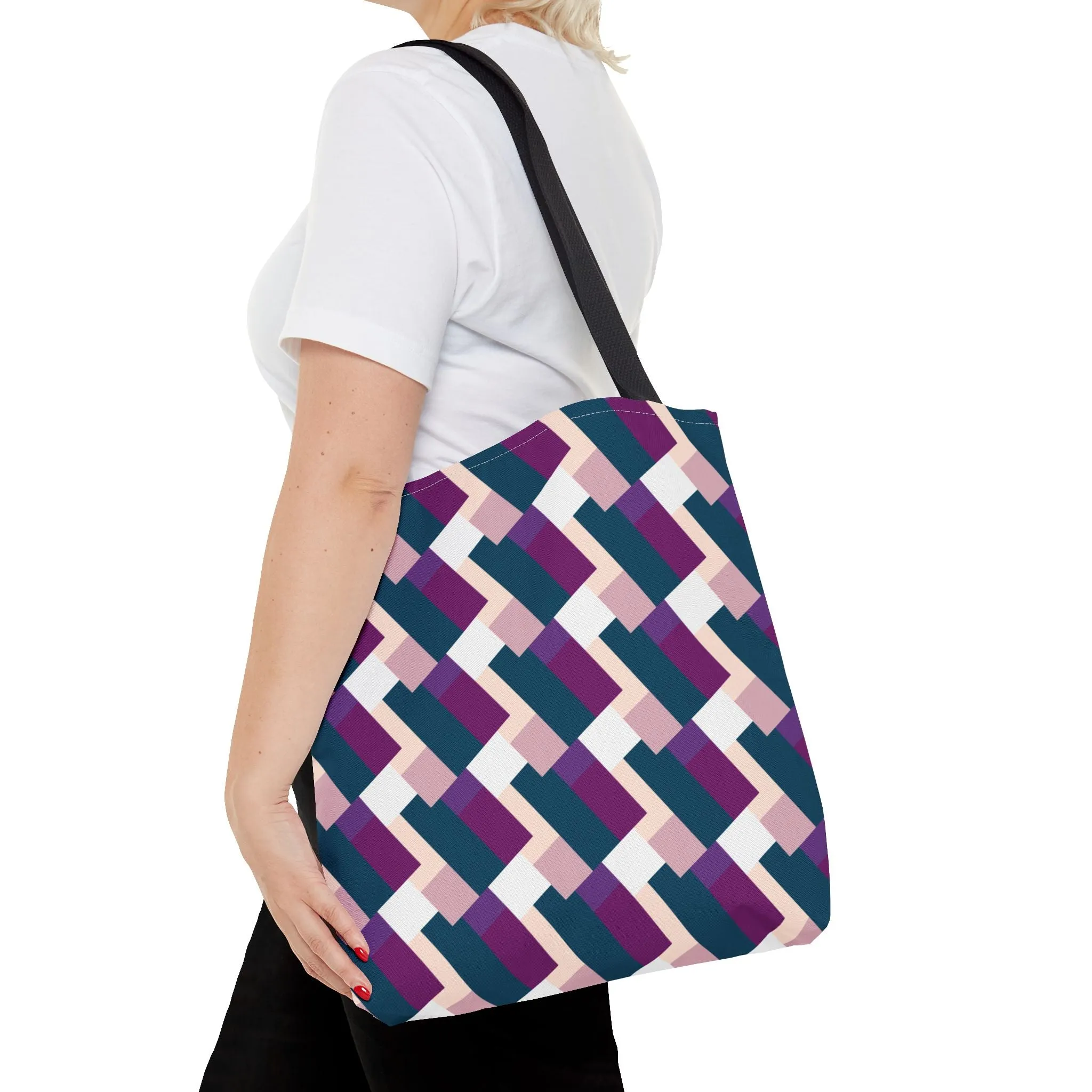 Classic Tote - Blue & Purple Pattern