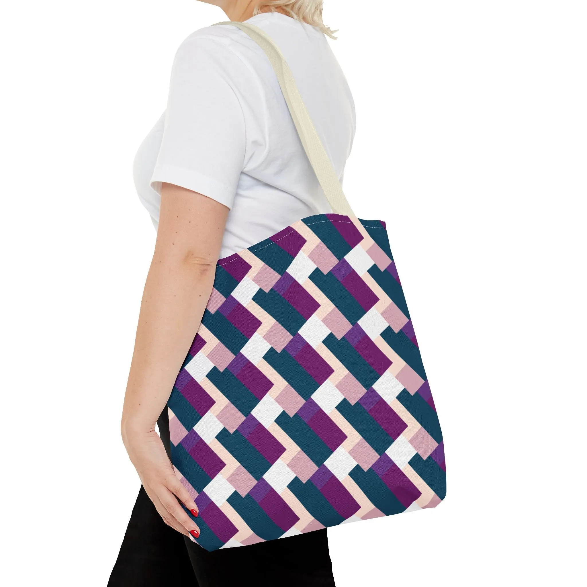 Classic Tote - Blue & Purple Pattern
