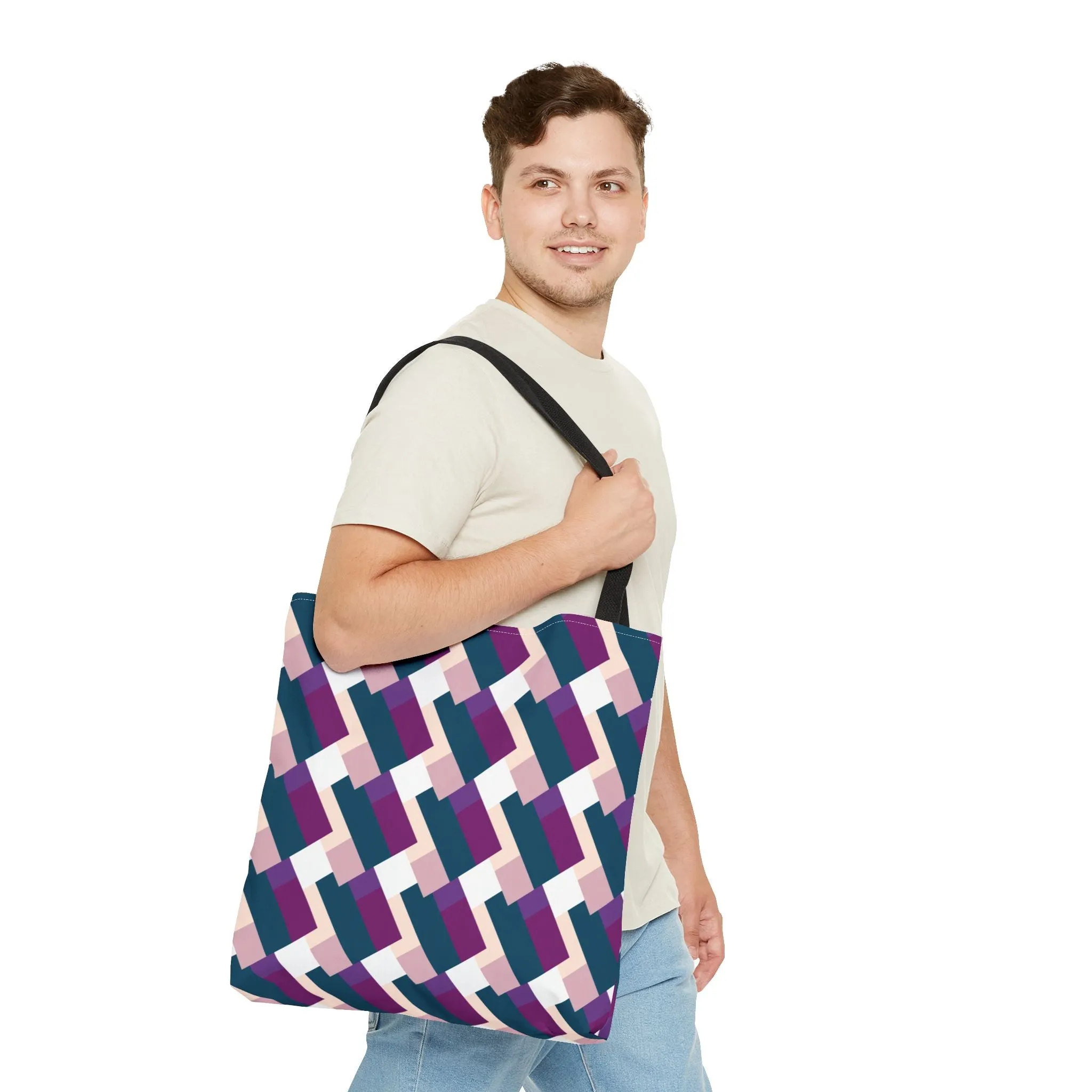 Classic Tote - Blue & Purple Pattern