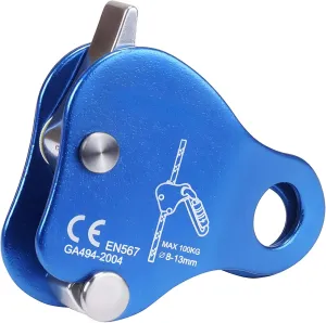 Climbing Rope Grab for Fall Protection, Aluminum Alloy, Perfect for Mountaineering, Rescue, and Arborist Work