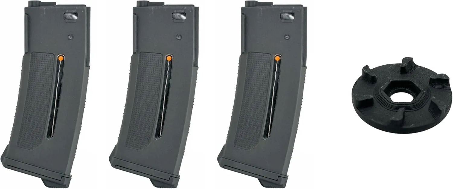 Clover Airsoft-PTS EPM1 M4 Mid Cap Magazine - 2025 Updated Internals - 250 BB Capacity Mag - Fuel Gauge Indicator - No Rattle Magazine Design