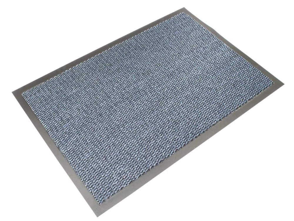 COBA Vyna-Plush Entrance Mat Black / Blue 1.2m x 0.9m x 7mm