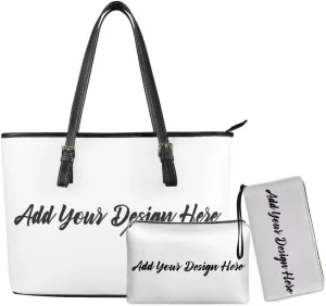 Coldinair Custom Handbags Top Handle Purse for Women,Leather Shoulder Bag Satchel Purse Work Bag 3PCS for Ladies Girls