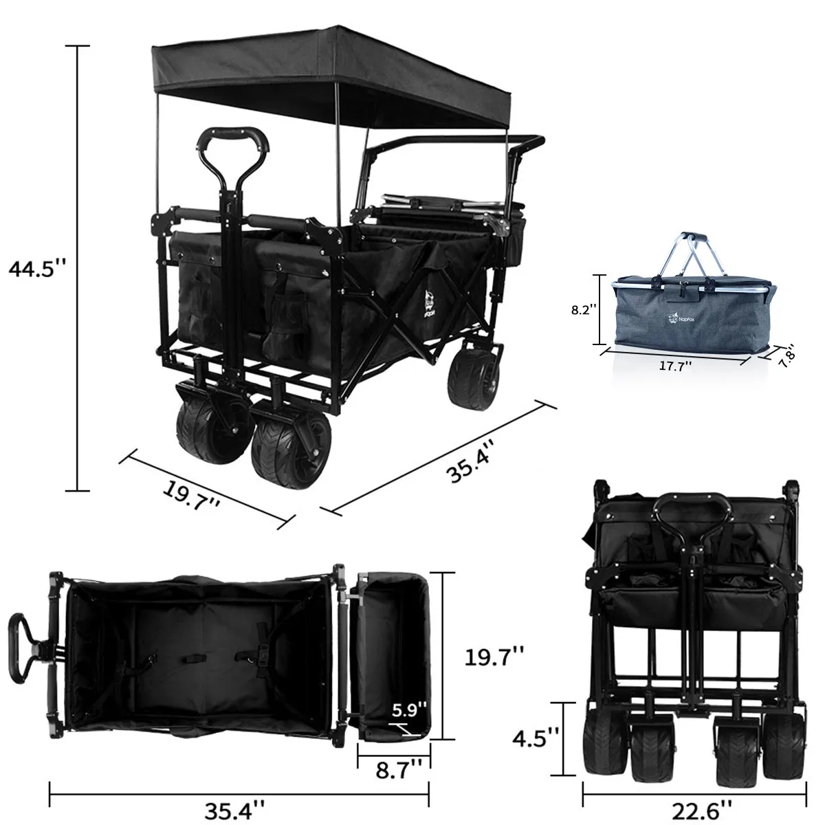 Collapsible Duty Heavy black Wagon High-demand products Folding Wagon Cart Now or never