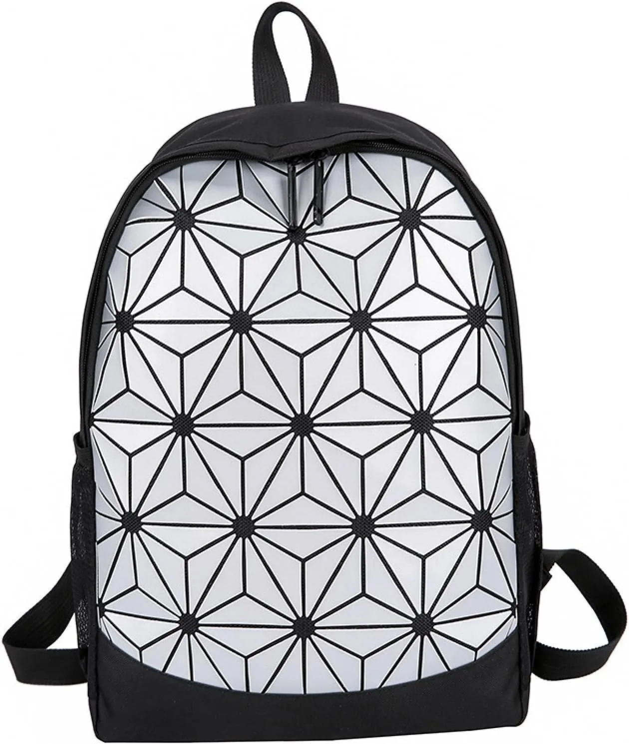 Colorful backpack Creative personality backpack Fashion sports backpack Oversized travel laptop backpack, Argent
