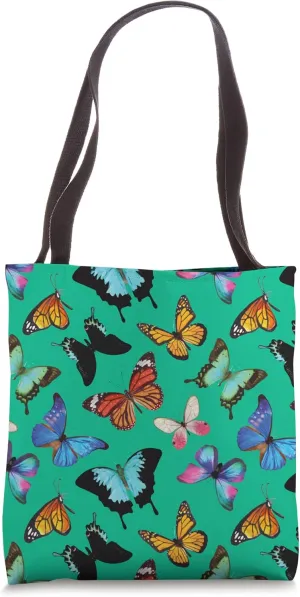 Colorful Butterfly Fluttering Pattern Tote Bag