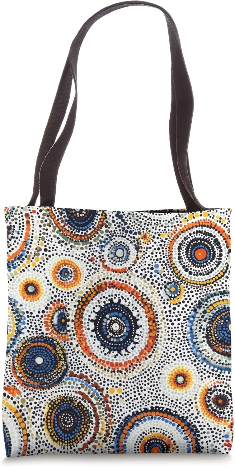 Colorful Concentric Circle Pattern Art Tote Bag