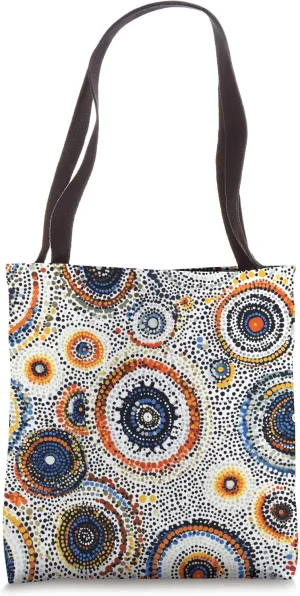 Colorful Concentric Circle Pattern Art Tote Bag