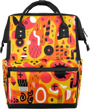 Colorful Flower Art Diaper Bag Mommy Bags With Adjustable Shoulder Strap Waterproof Multifunction Shoulder Bag Travel Large Capacity Backpack for Moms And Dads