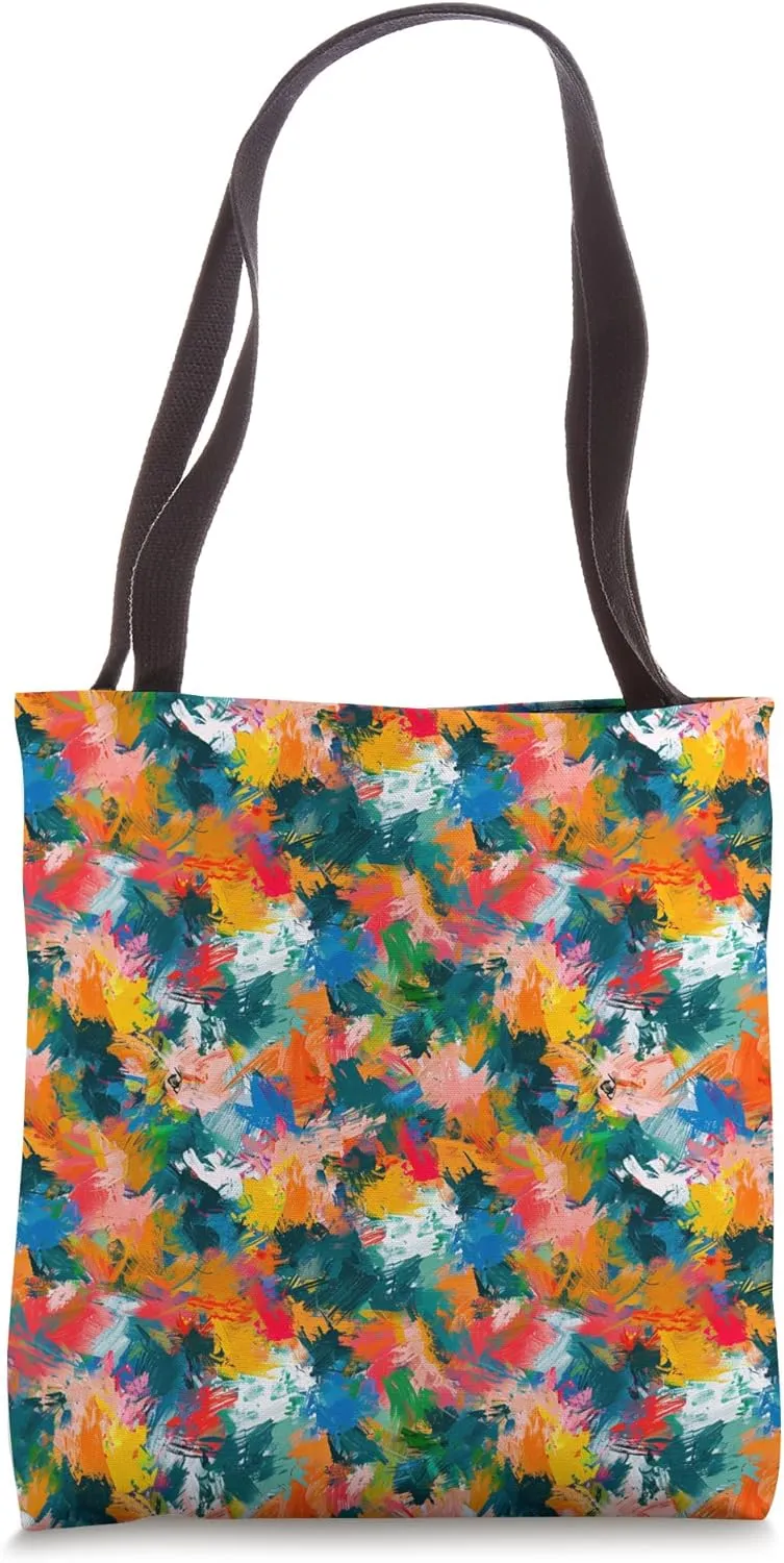 Colorful Impressionism Style Pattern Tote Bag