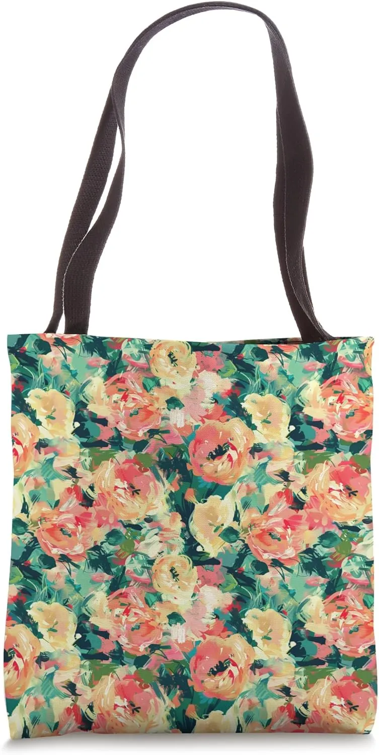 Colorful Impressionism Style Pattern Tote Bag