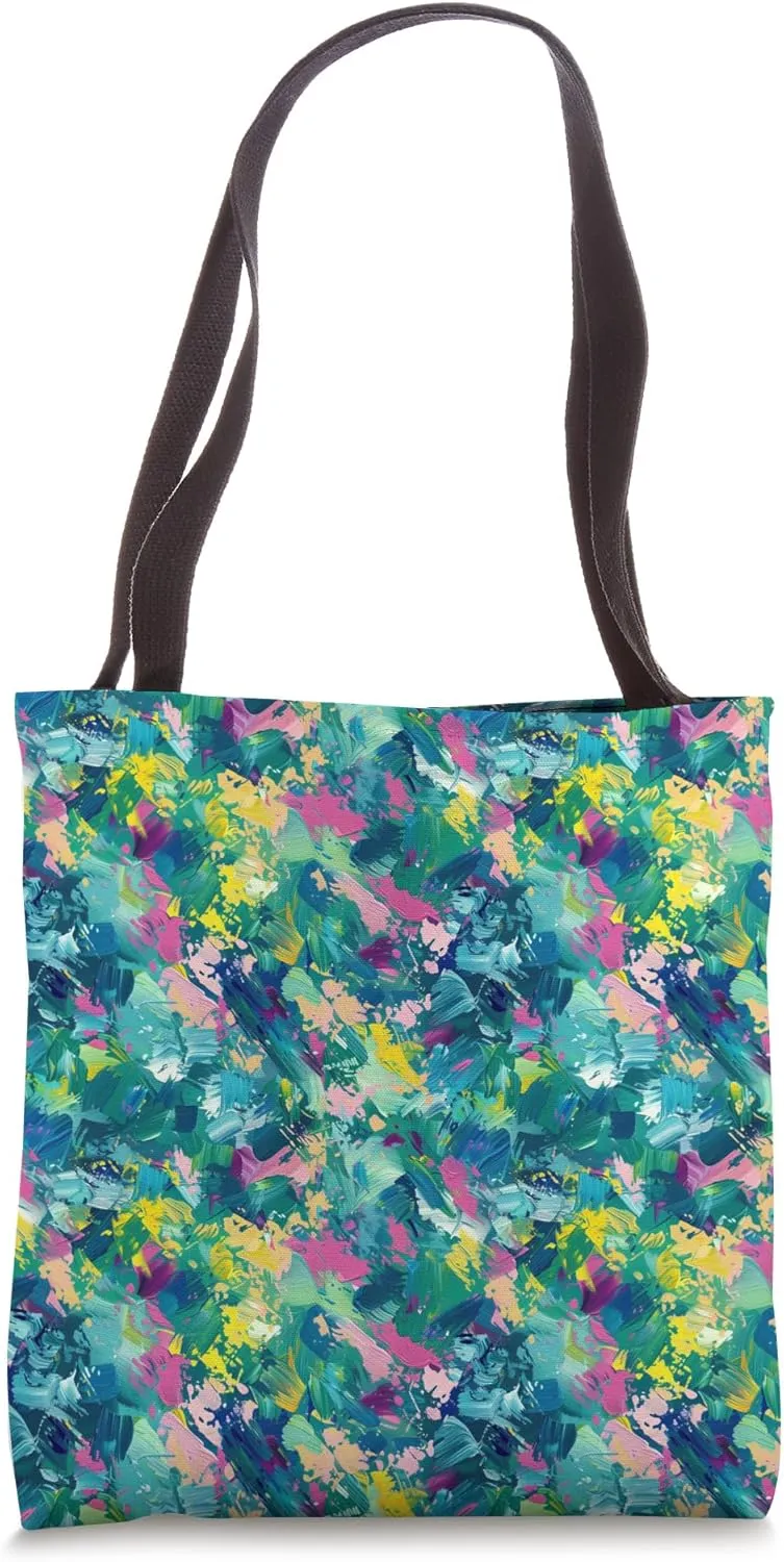 Colorful Impressionism Style Pattern Tote Bag