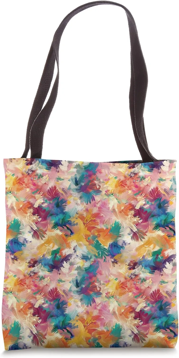 Colorful Impressionism Style Pattern Tote Bag