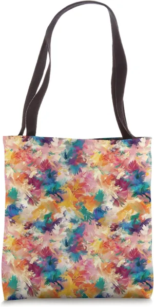 Colorful Impressionism Style Pattern Tote Bag