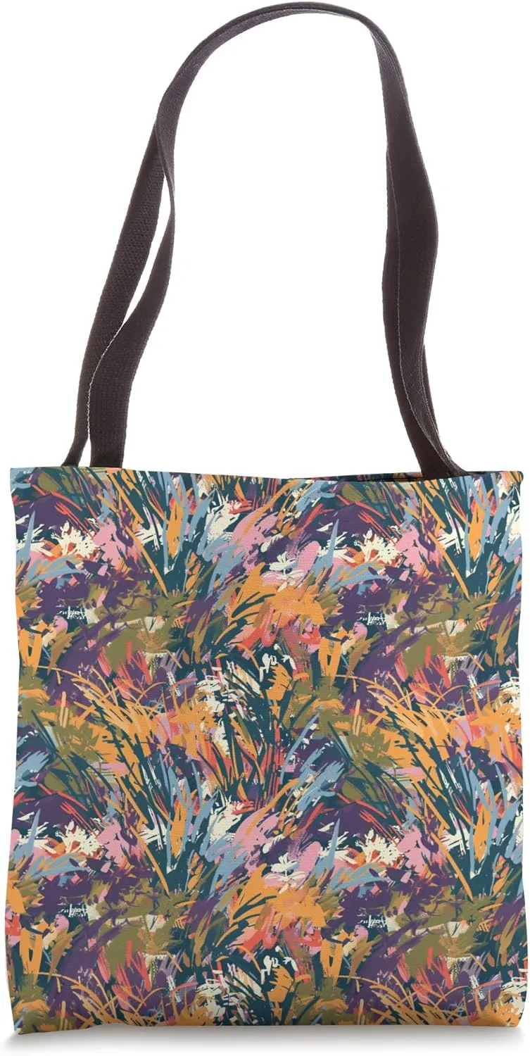 Colorful Impressionism Style Pattern Tote Bag