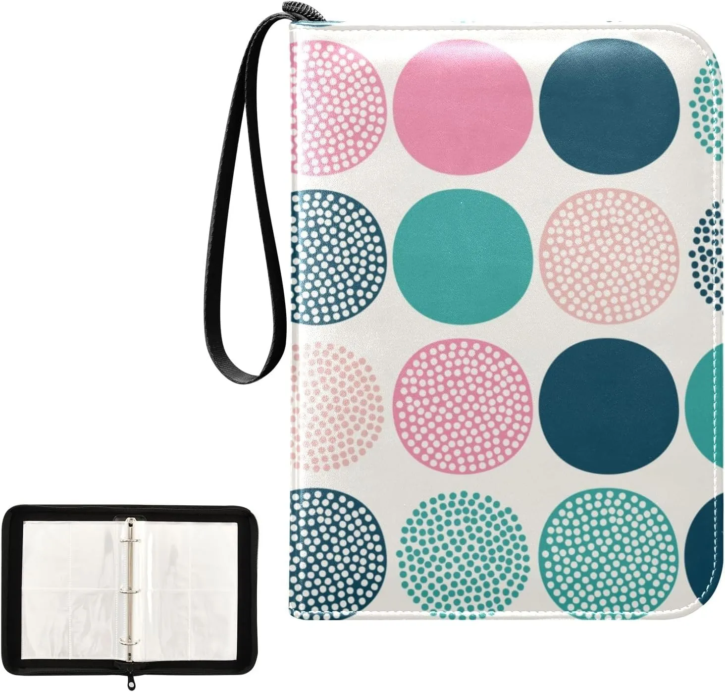 Colorful Polka Dots Card Holder Binder, Four Pocket Binder Fits 400 Cards Photocard Binder