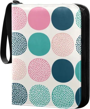 Colorful Polka Dots Card Holder Binder, Four Pocket Binder Fits 400 Cards Photocard Binder