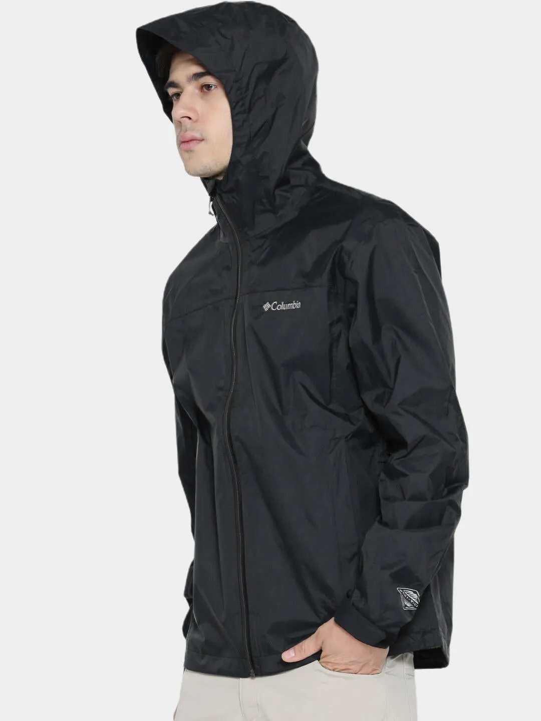 Columbia Men Black Evapouration Rain Jacket