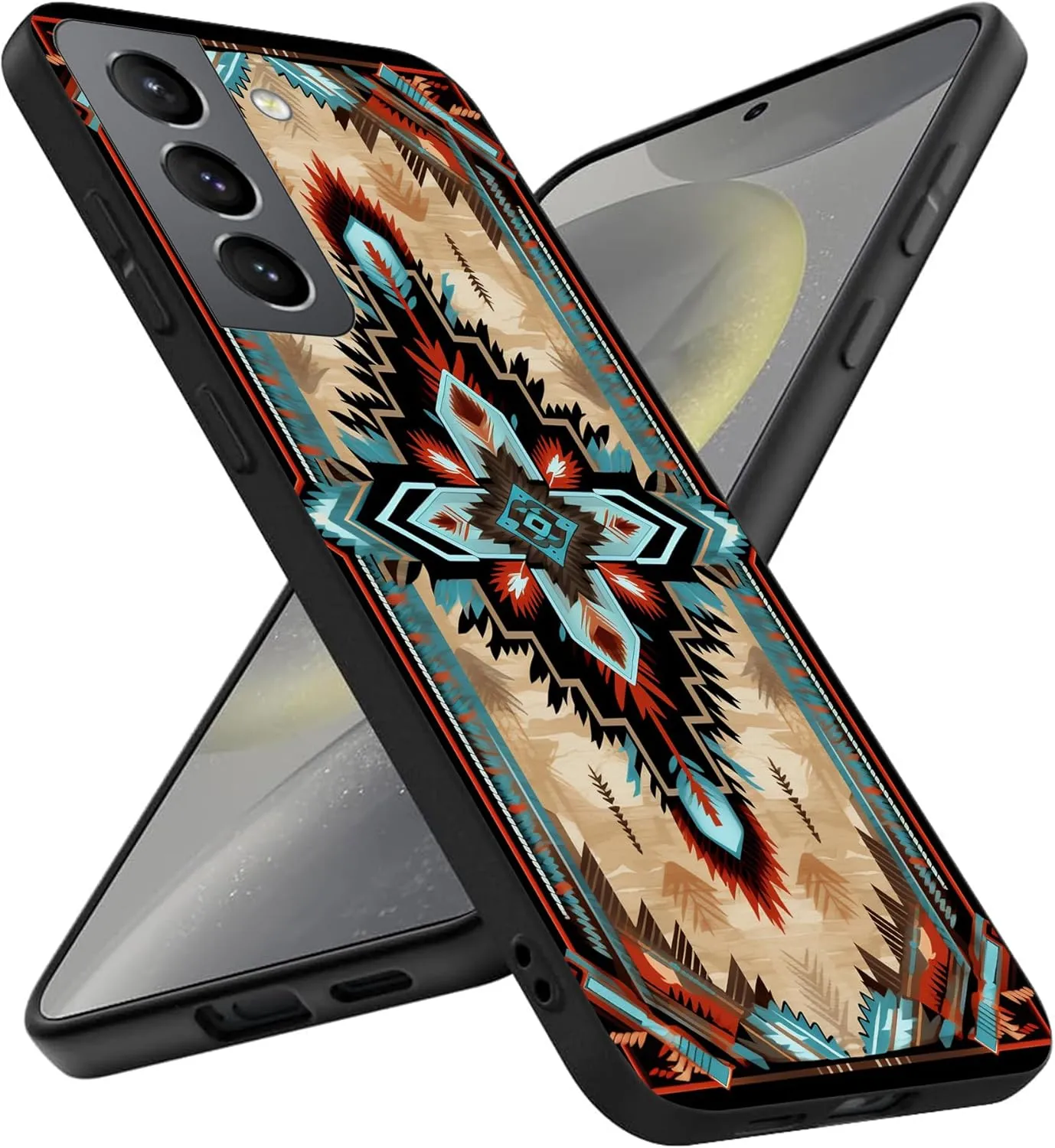 Compatible with Samsung Galaxy S24 Case, Western Retro Cowhide Animal Print Farm Cowgirl Howdy Boho Cowboy Country Graphic Design Soft TPU Full Body Protection Cover Case Gift for Women Men