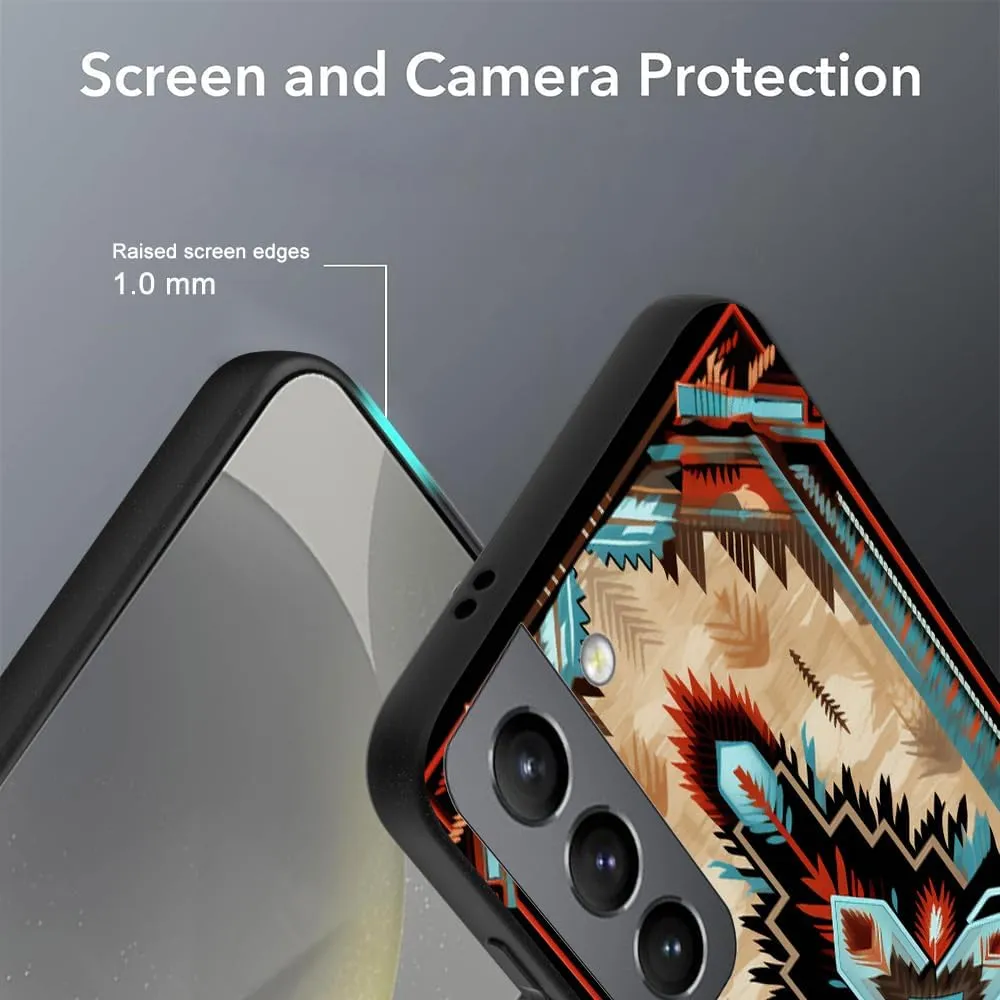 Compatible with Samsung Galaxy S24 Case, Western Retro Cowhide Animal Print Farm Cowgirl Howdy Boho Cowboy Country Graphic Design Soft TPU Full Body Protection Cover Case Gift for Women Men
