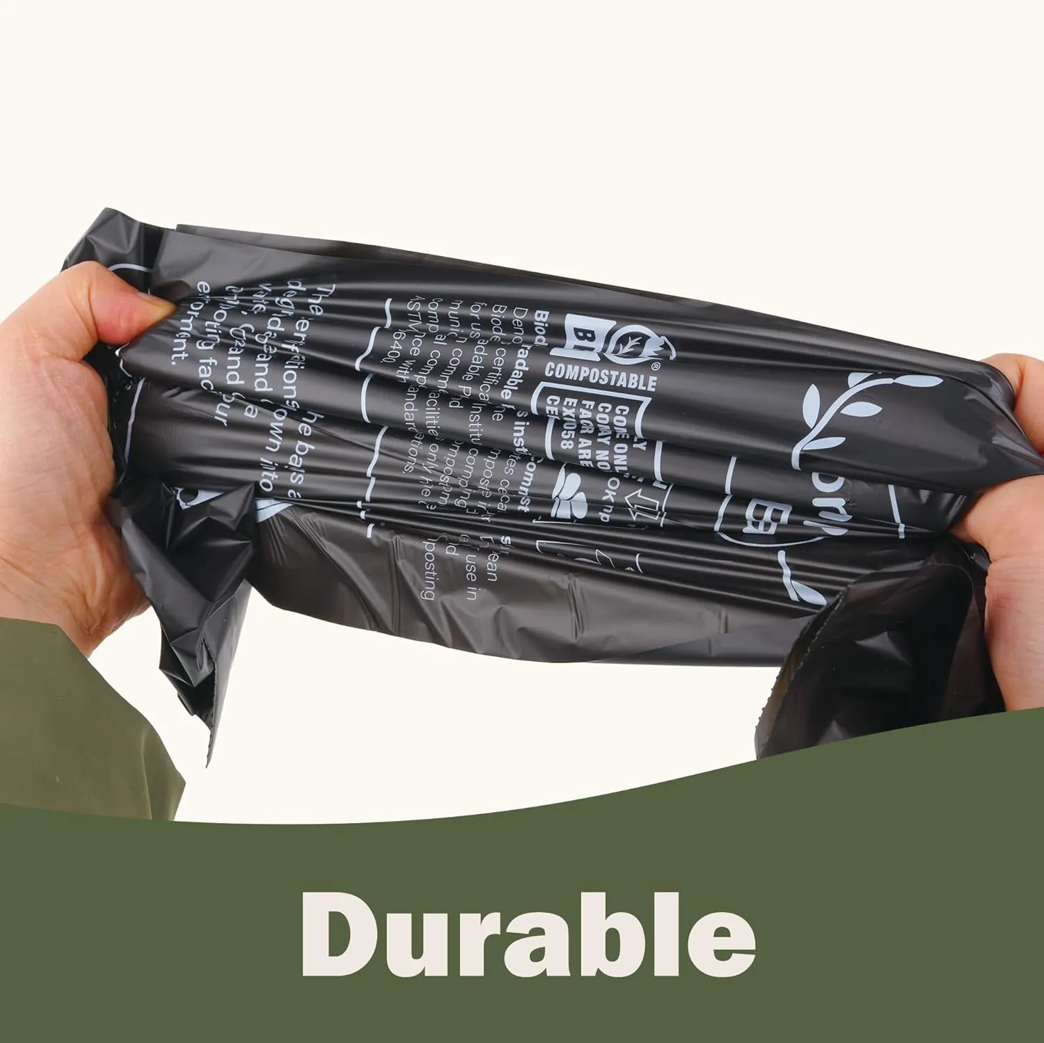 Compostable Portable Toilet Bags, 5 Gallon 20Liter Extra Thick 0.87 Mils Compost Black Garbage Bags for Toilet Chair with US BPI ASTM D6400 and Europe OK Compost Home Certified 45 Counts