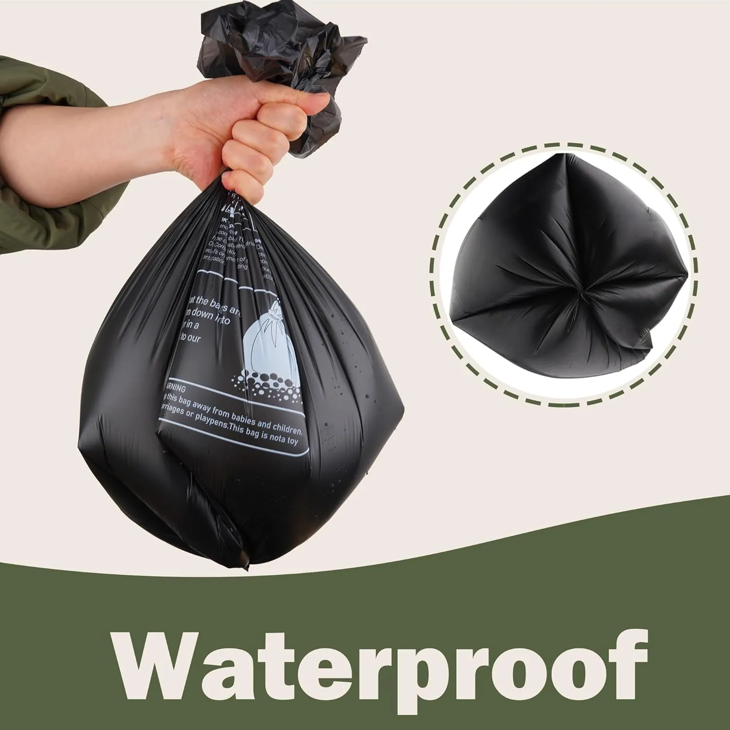 Compostable Portable Toilet Bags, 5 Gallon 20Liter Extra Thick 0.87 Mils Compost Black Garbage Bags for Toilet Chair with US BPI ASTM D6400 and Europe OK Compost Home Certified 45 Counts