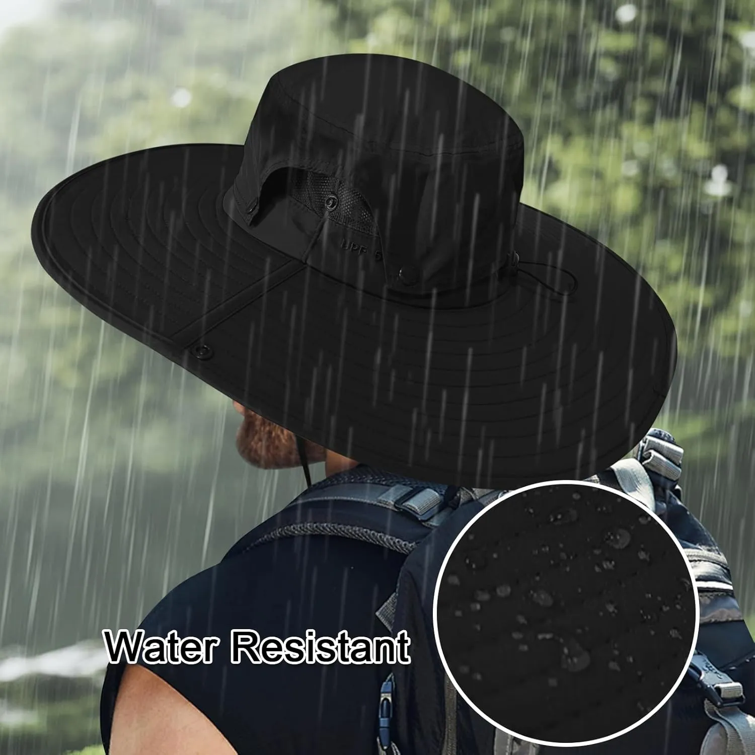 Cooltto Wide Brim Sun Hats with Waterproof Breathable for Fishing, Hiking, Camping，for Men Women Kids
