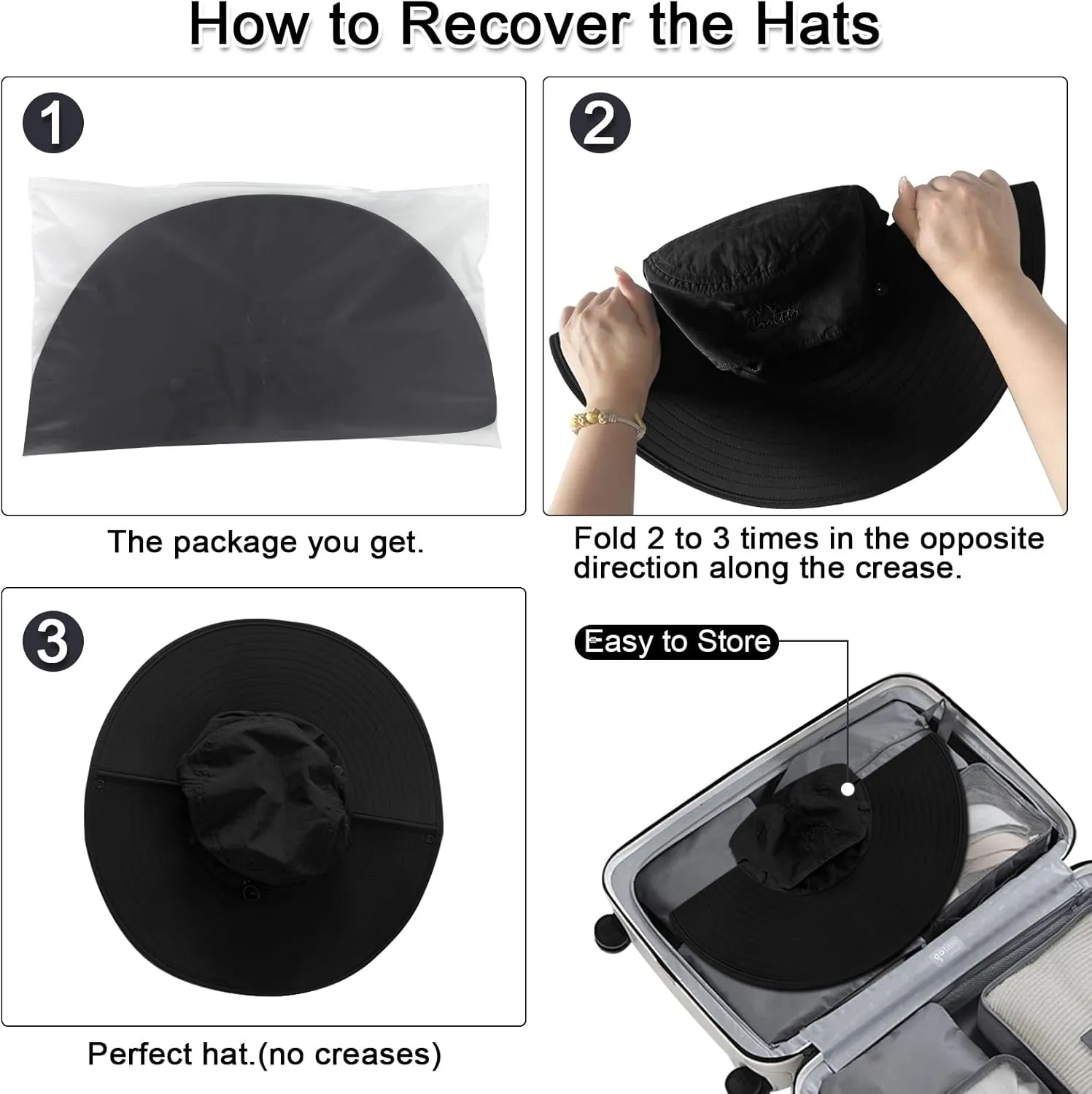 Cooltto Wide Brim Sun Hats with Waterproof Breathable for Fishing, Hiking, Camping，for Men Women Kids