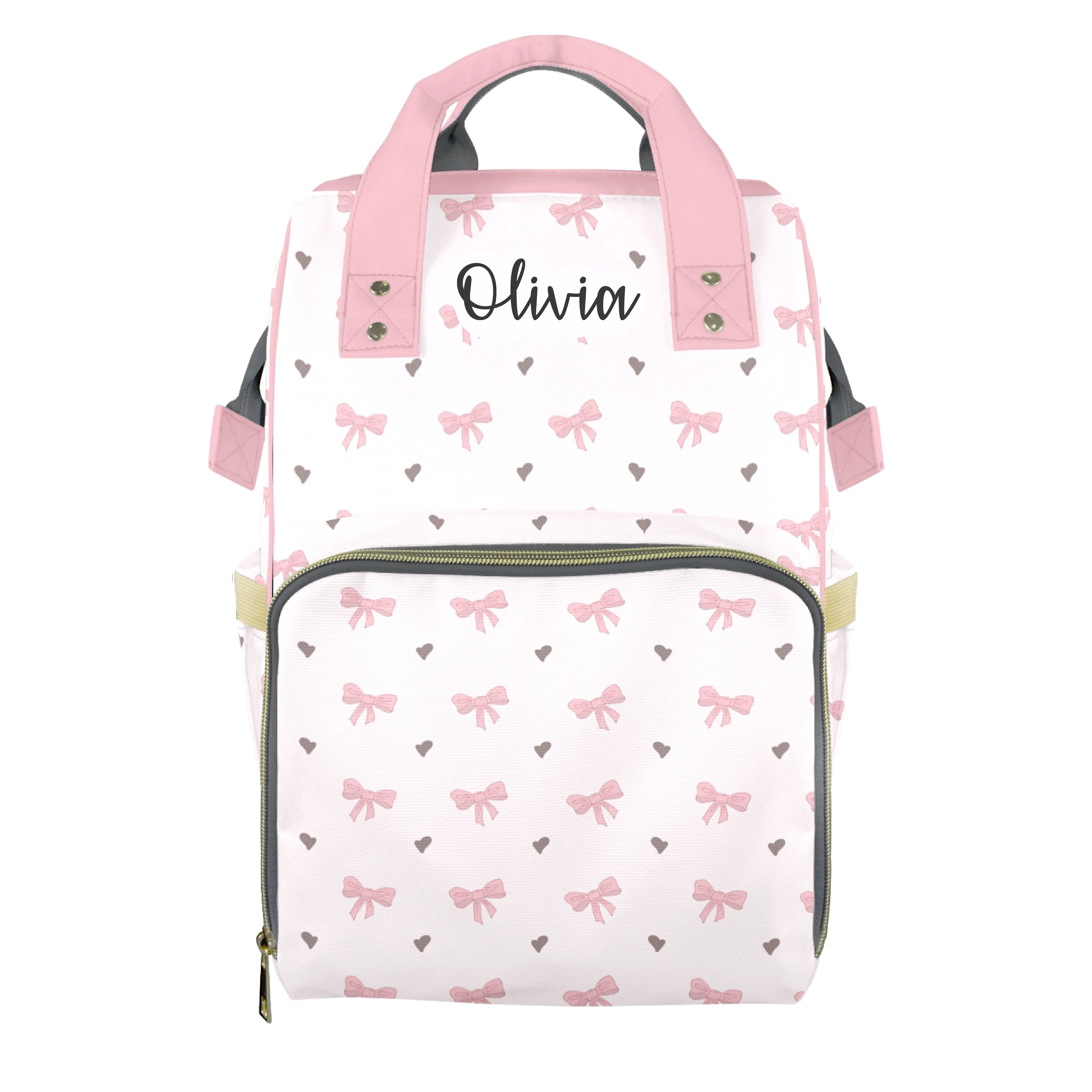 Coquette Bows Customizable Diaper Bag