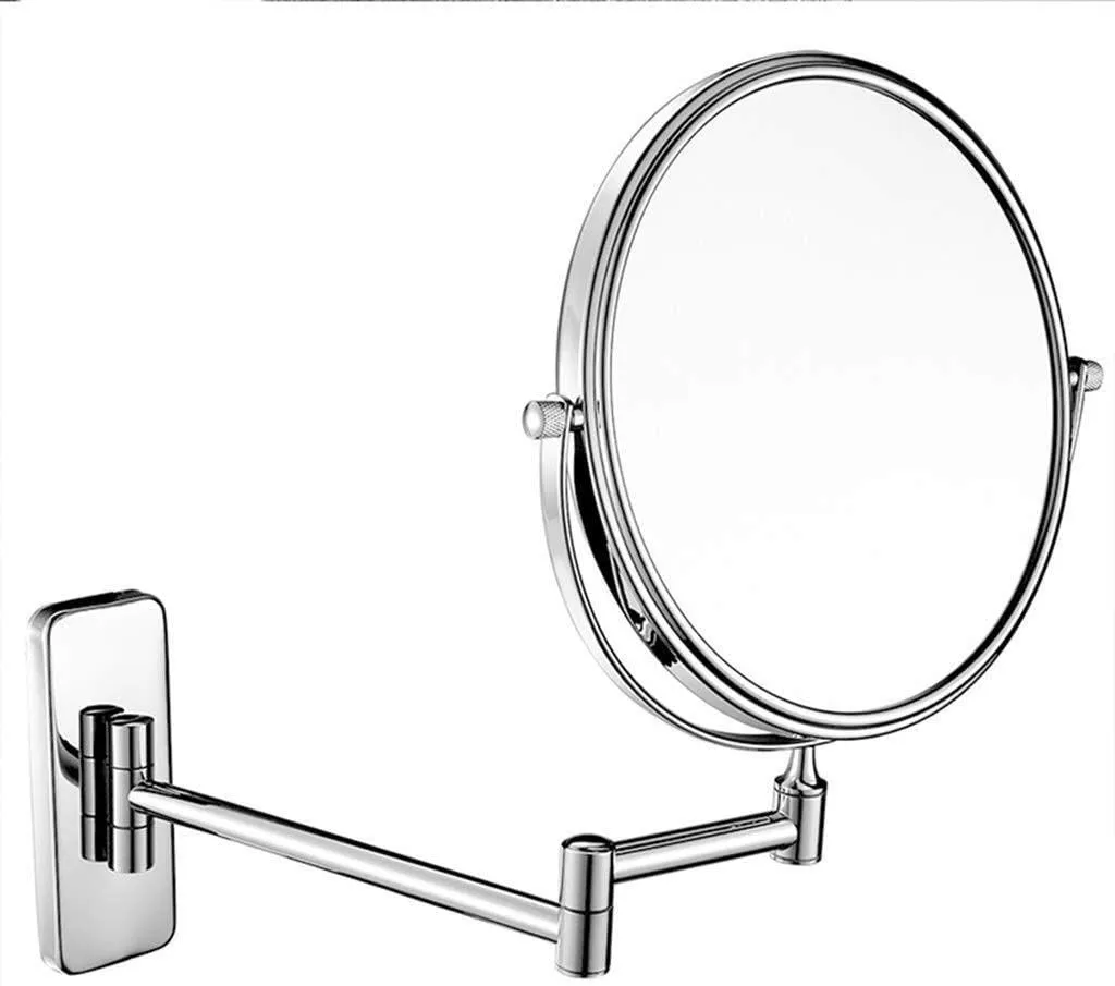 Cosmetic Vanity Mirror 10 Times Magnification European 8 inch Makeup Mirror Creative Bathroom Double-Sided Vanity Mirror Wall Hanging Folding Mirror