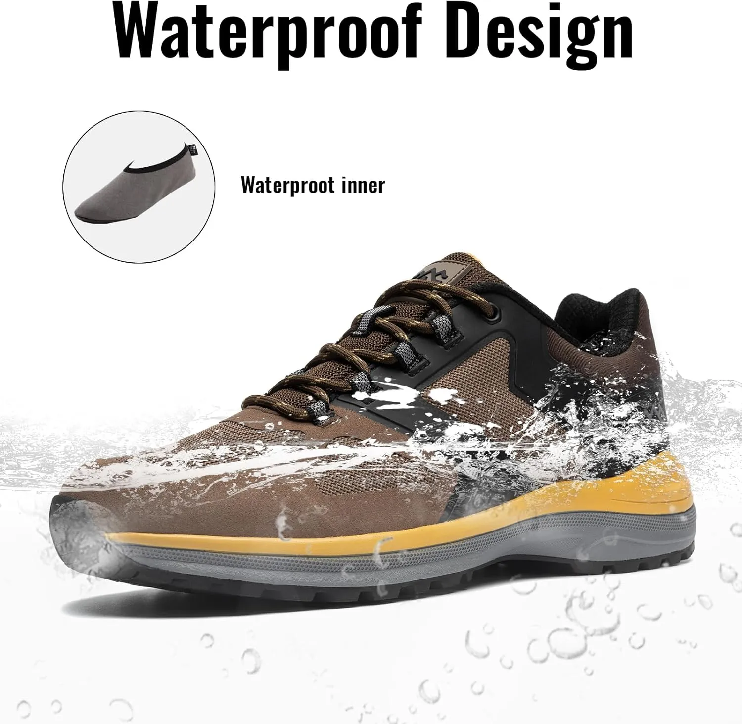 COTTIMO Waterproof Hiking Shoes Men, Lightweight Breathable Trekking Trails Shoes Outdoor Shoes