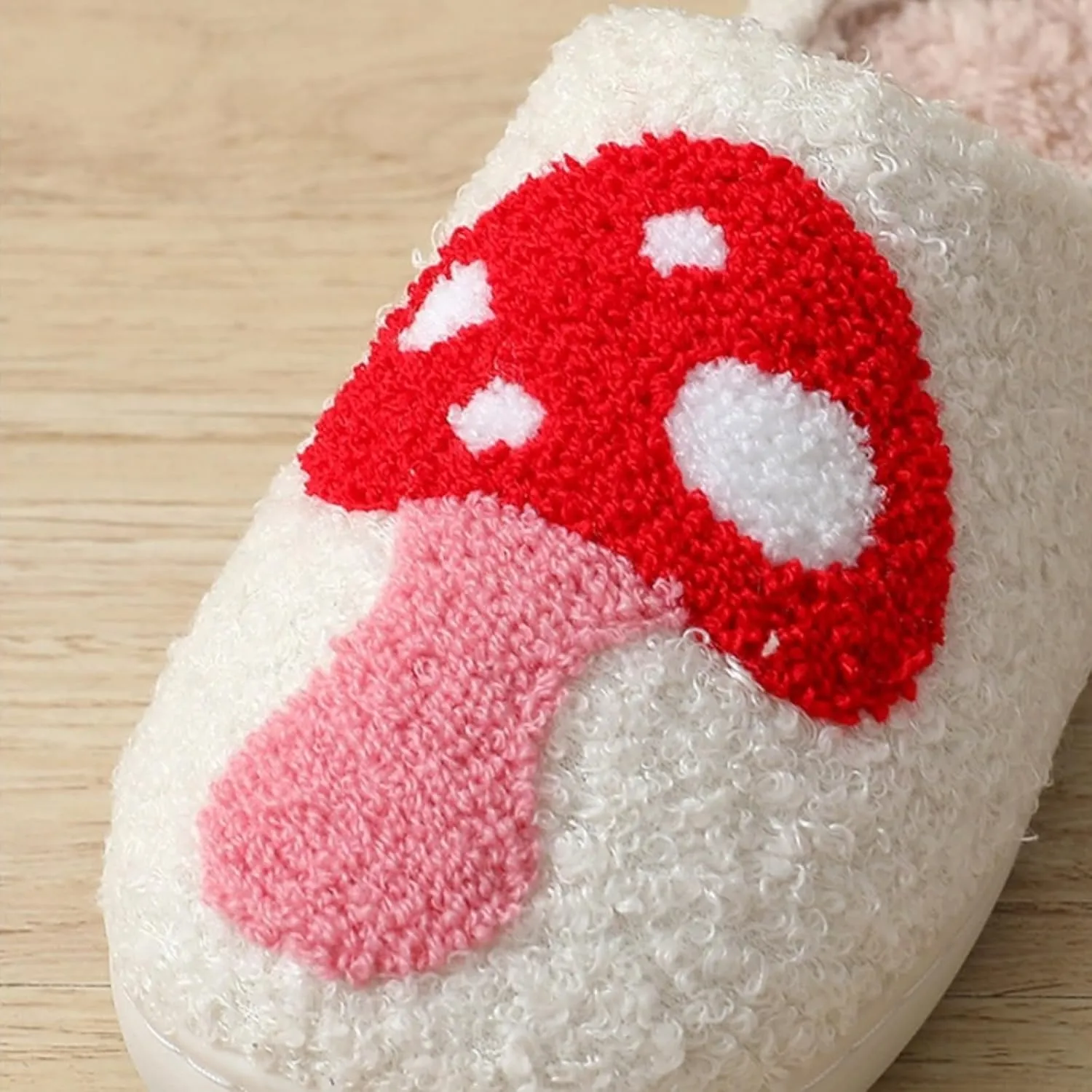 Cotton Slippers Cute Pattern Winter White Indoor Home Fuzzy Thick Comfy Soft Warm Anti-slip Wear-resistant Couple Gift