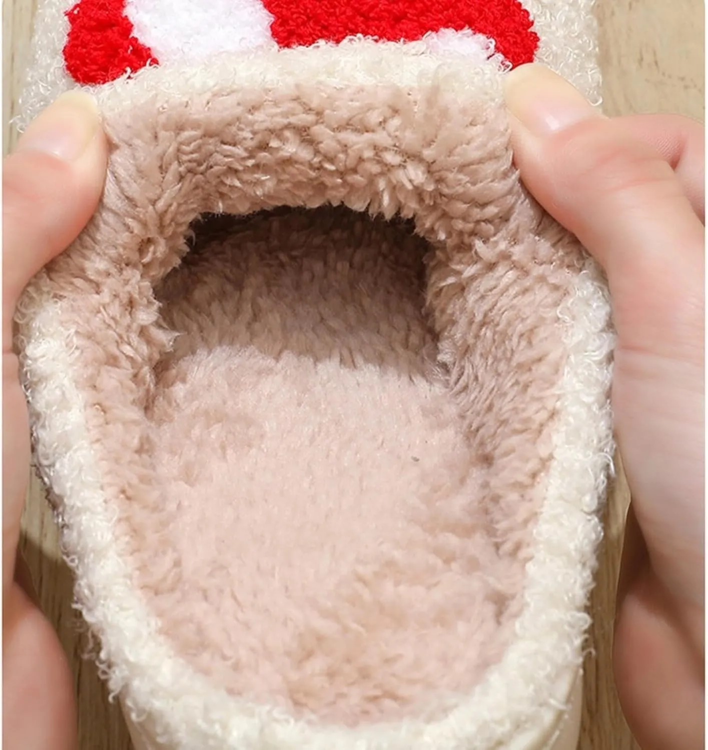 Cotton Slippers Cute Pattern Winter White Indoor Home Fuzzy Thick Comfy Soft Warm Anti-slip Wear-resistant Couple Gift