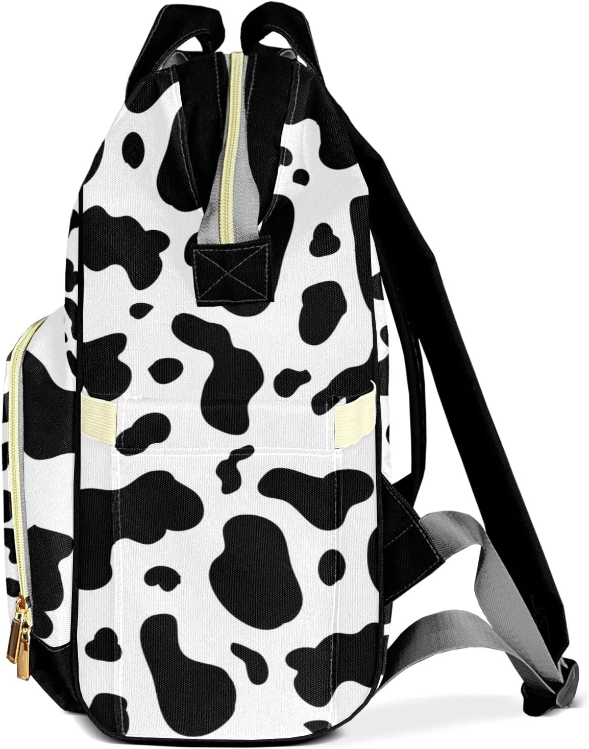 Cow Print Skin Diaper Bags with Name Personalized Baby Bag Travel Tote Bag Waterproof Backpack for Mom Gift