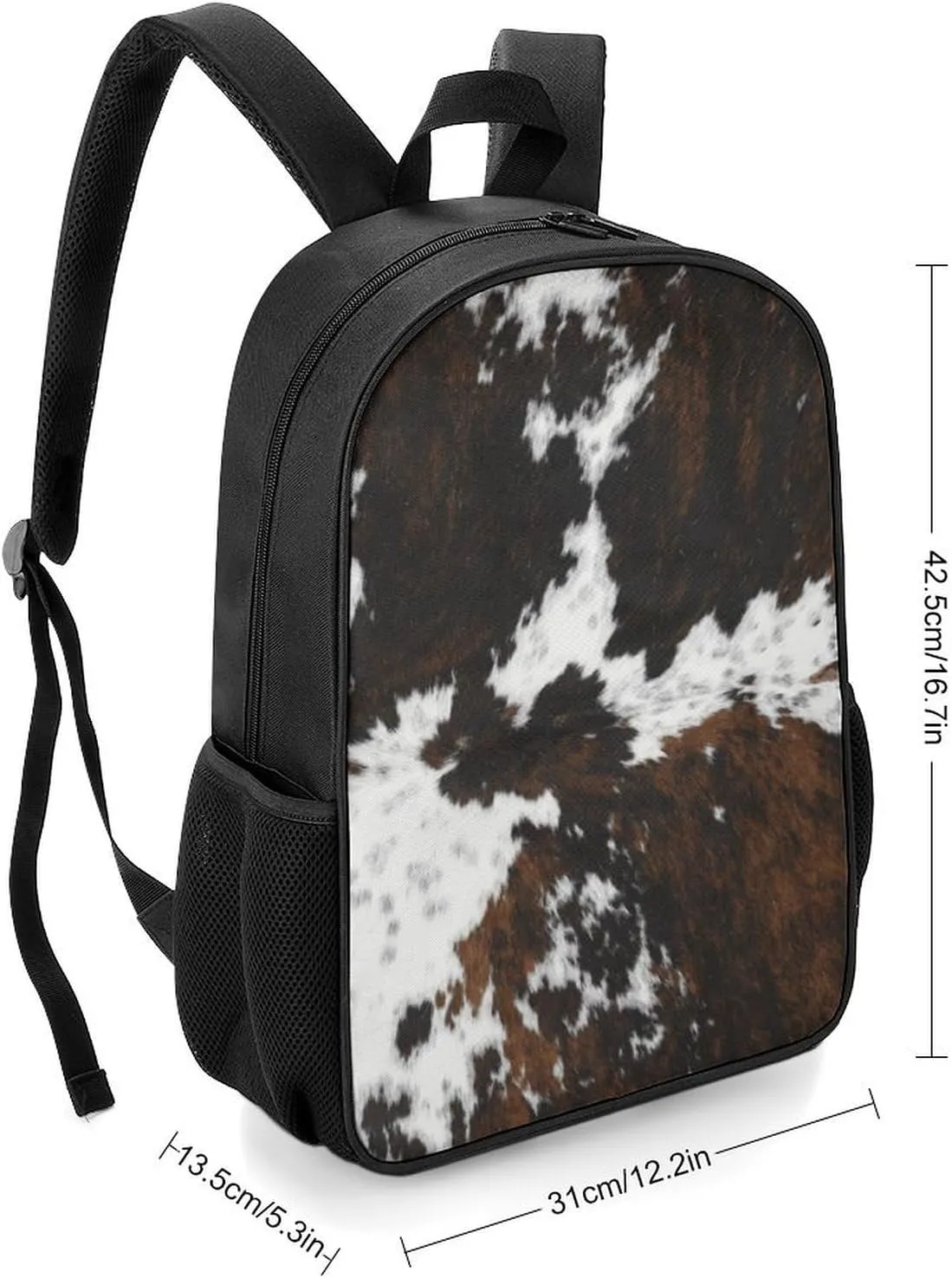 Cowhide Cow SkinPrint Pattern Large Capacity Fully Printed Portable Backpack Unisex
