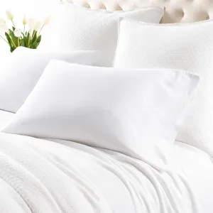 Cozy Cotton White Sheet Set, Queen Size, White Solid Pattern