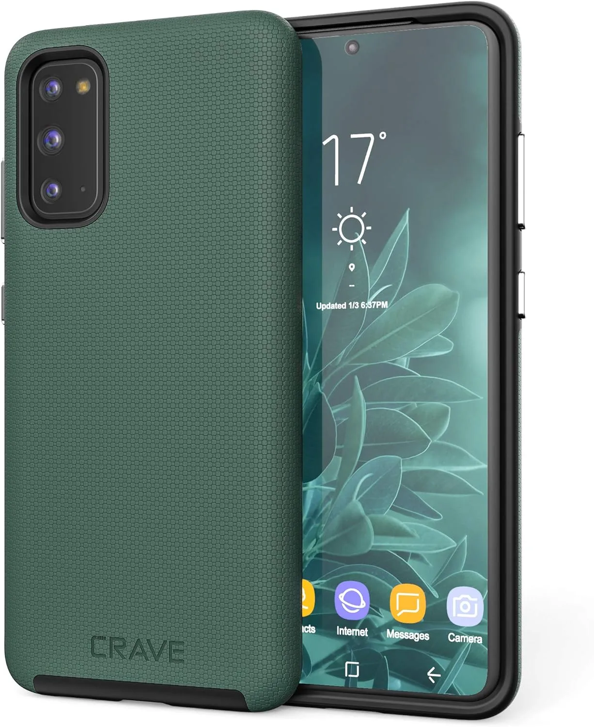 Crave Dual Guard for Samsung Galaxy S20 Case, Shockproof Protection Dual Layer Case for Samsung Galaxy S20, S20 5G - Forest Green