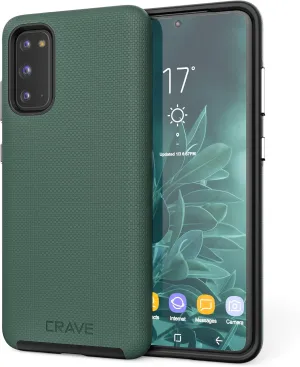 Crave Dual Guard for Samsung Galaxy S20 Case, Shockproof Protection Dual Layer Case for Samsung Galaxy S20, S20 5G - Forest Green