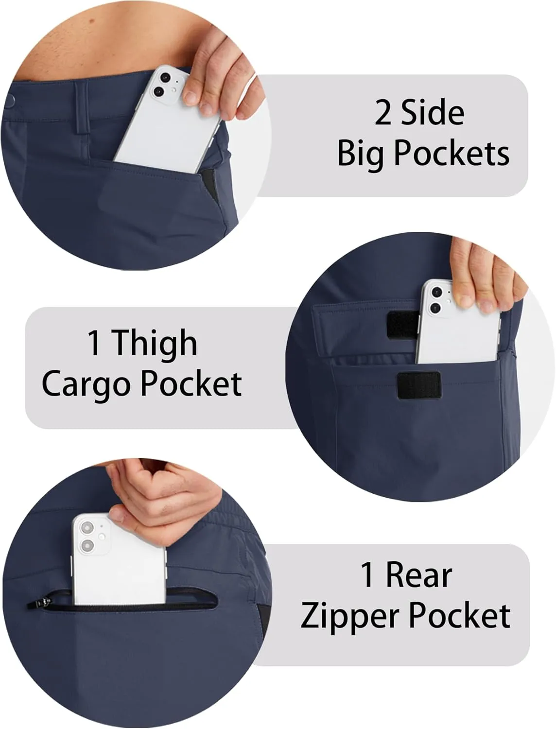 CRYSULLY Men's Hiking Cargo Shorts Outdoor Summer Lightweight Quick Dry Work Casual Shorts with 5 Zipper Pockets