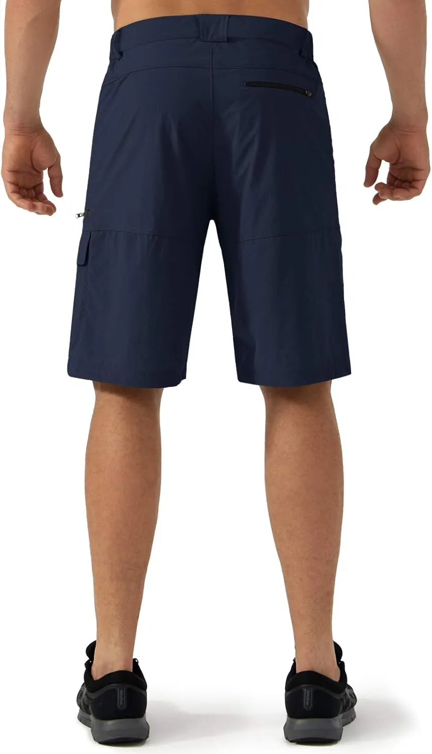 CRYSULLY Men's Hiking Cargo Shorts Outdoor Summer Lightweight Quick Dry Work Casual Shorts with 5 Zipper Pockets