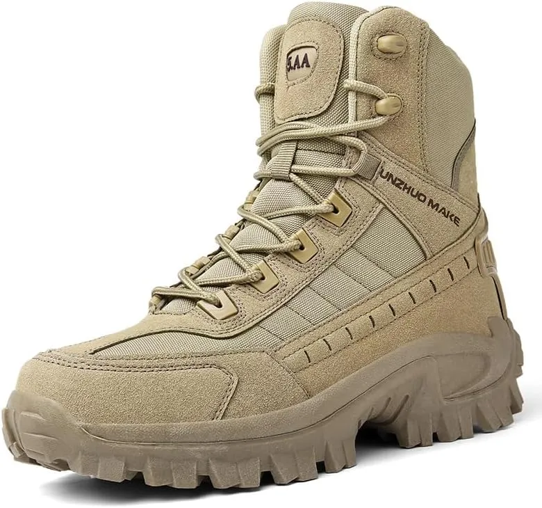Cubicbee Mens Fashion Waterproof Sneakers Walking Casual Shoes Lightweight Running Shoes Athletic Gym Shoes Non-Slip Hiking Boots Tactical Boots