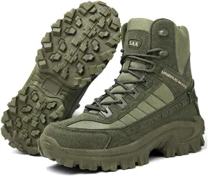 Cubicbee Mens Fashion Waterproof Sneakers Walking Casual Shoes Lightweight Running Shoes Athletic Gym Shoes Non-Slip Hiking Boots Tactical Boots