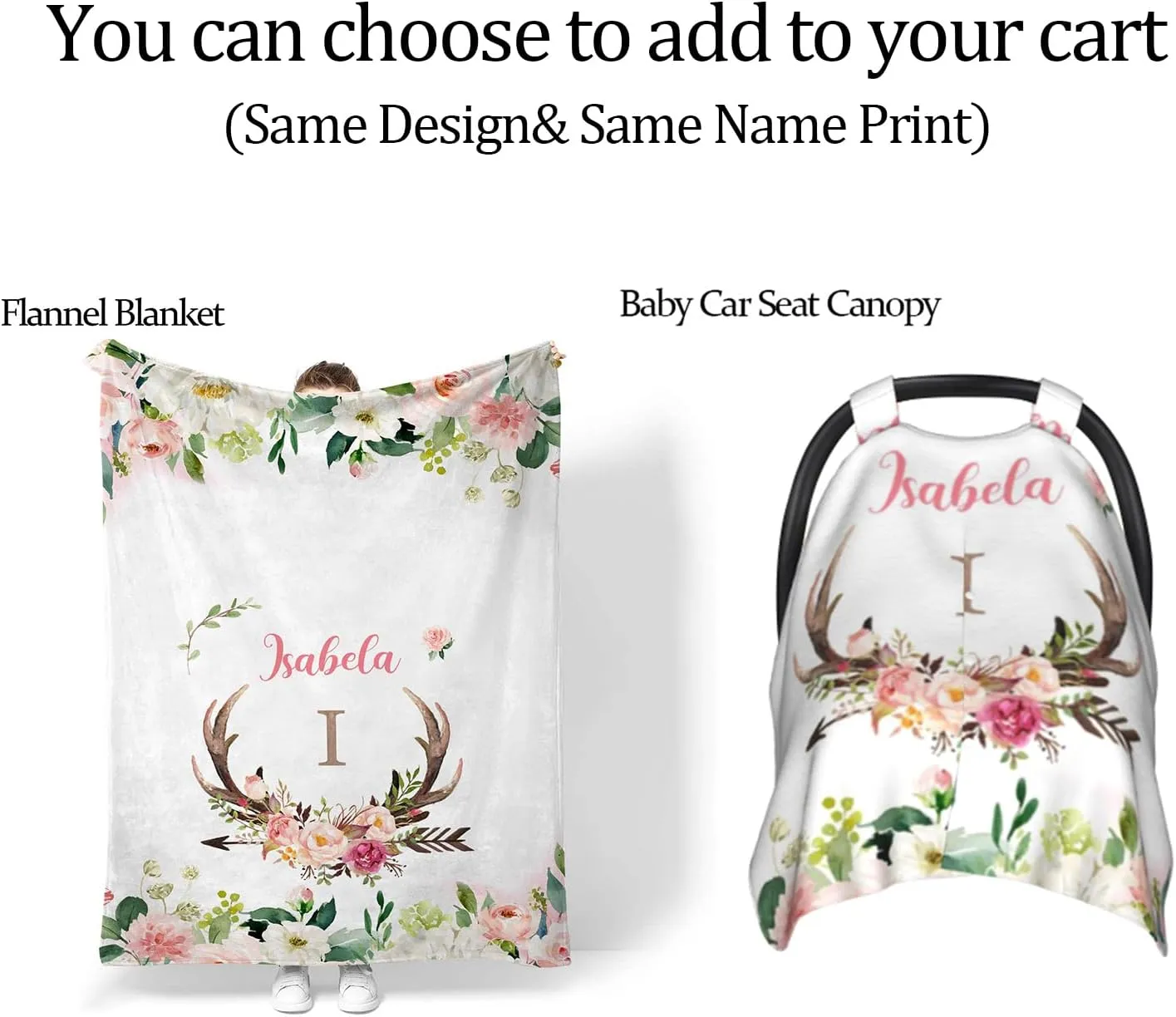 Custom Diaper Bag for baby Customized Antlers Deer Baby Bag Personalized Nursing Bags with Name Custom Name Mommy Daypack Bag Tote Bag Gifts for Travel Outside Daily Use