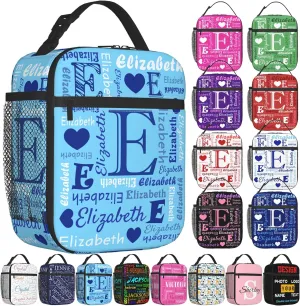 Custom Lunch Bag for Women Men Personalized Lunch Box with Name Text Photo Customized Reusable Insulated Lunch Tote Bag Gift for Office Work Picnic Travel