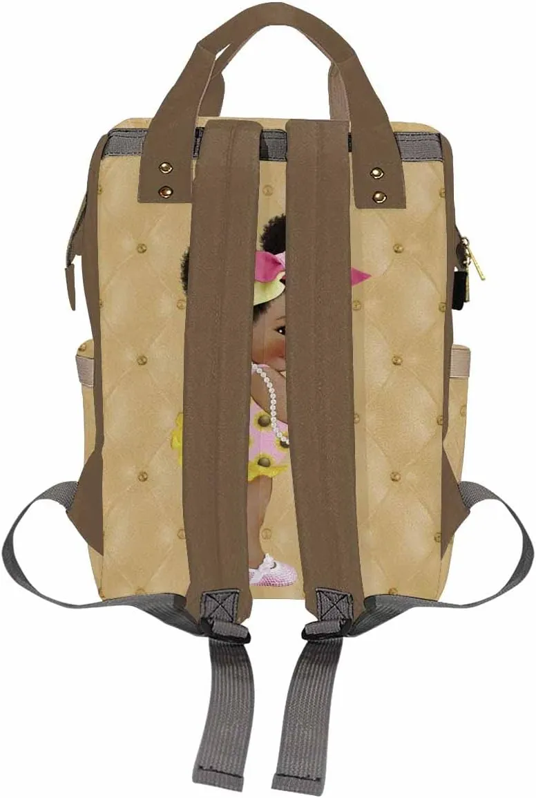 Custom Name Diaper Bag Backpack for Mom Personalized Black Afro Women Nappy Bag Casual Travel Daypack Customized Newborn Gift Yellow
