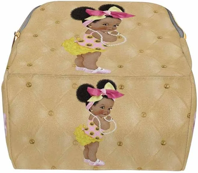 Custom Name Diaper Bag Backpack for Mom Personalized Black Afro Women Nappy Bag Casual Travel Daypack Customized Newborn Gift Yellow