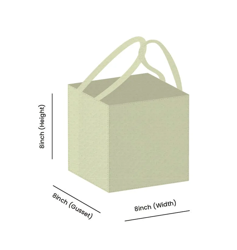 Custom Printed Non-Woven Bakery Tote Bags 8x8x8